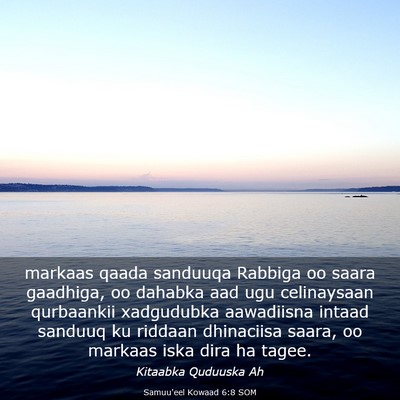Picture 03 - Samuu'eel Kowaad 6:8 SOM - markaas qaada sanduuqa Rabbiga oo saara gaadhiga, - Bible Verse Picture