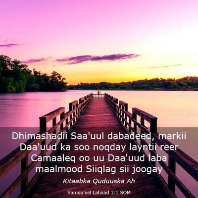 Picture 03 - Samuu'eel Labaad 1:1 SOM - Dhimashadii Saa'uul dabadeed, markii Daa'uud ka - Bible Verse Picture