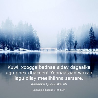 Picture 03 - Samuu'eel Labaad 1:25 SOM - Kuwii xoogga badnaa siday dagaalka ugu dhex - Bible Verse Picture