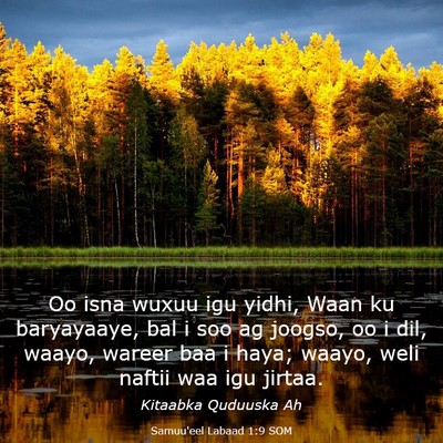 Picture 03 - Samuu'eel Labaad 1:9 SOM - Oo isna wuxuu igu yidhi, Waan ku baryayaaye, bal - Bible Verse Picture