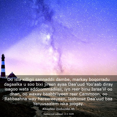 Picture 03 - Samuu'eel Labaad 11:1 SOM - Oo isla xilligii sannaddii dambe, markay - Bible Verse Picture