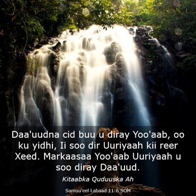 Picture 03 - Samuu'eel Labaad 11:6 SOM - Daa'uudna cid buu u diray Yoo'aab, oo ku yidhi, - Bible Verse Picture
