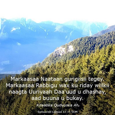 Picture 03 - Samuu'eel Labaad 12:15 SOM - Markaasaa Naataan gurigiisii tegey. Markaasaa - Bible Verse Picture
