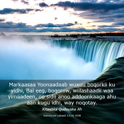 Picture 03 - Samuu'eel Labaad 13:35 SOM - Markaasaa Yoonaadaab wuxuu boqorkii ku yidhi, Bal - Bible Verse Picture