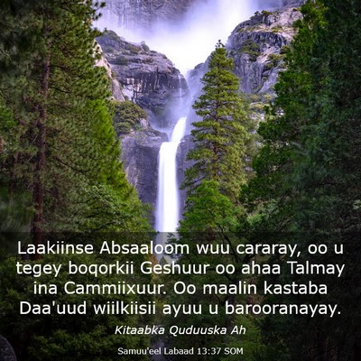 Picture 03 - Samuu'eel Labaad 13:37 SOM - Laakiinse Absaaloom wuu cararay, oo u tegey - Bible Verse Picture