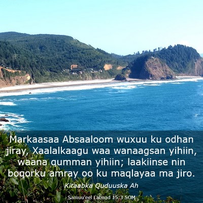 Picture 03 - Samuu'eel Labaad 15:3 SOM - Markaasaa Absaaloom wuxuu ku odhan jiray, - Bible Verse Picture