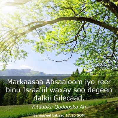 Picture 03 - Samuu'eel Labaad 17:26 SOM - Markaasaa Absaaloom iyo reer binu Israa'iil waxay - Bible Verse Picture