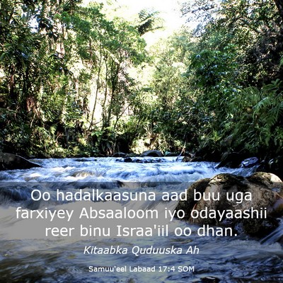 Picture 03 - Samuu'eel Labaad 17:4 SOM - Oo hadalkaasuna aad buu uga farxiyey Absaaloom - Bible Verse Picture
