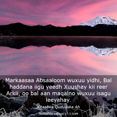 Picture 03 - Samuu'eel Labaad 17:5 SOM - Markaasaa Absaaloom wuxuu yidhi, Bal haddana iigu - Bible Verse Picture