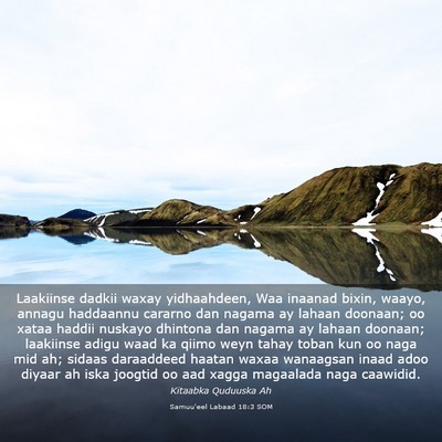 Picture 03 - Samuu'eel Labaad 18:3 SOM - Laakiinse dadkii waxay yidhaahdeen, Waa inaanad - Bible Verse Picture