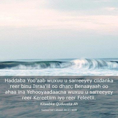 Picture 03 - Samuu'eel Labaad 20:23 SOM - Haddaba Yoo'aab wuxuu u sarreeyey ciidanka reer - Bible Verse Picture