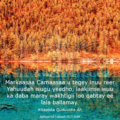 Picture 03 - Samuu'eel Labaad 20:5 SOM - Markaasaa Camaasaa u tegey inuu reer Yahuudah - Bible Verse Picture
