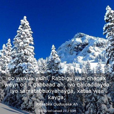 Picture 03 - Samuu'eel Labaad 22:2 SOM - oo wuxuu yidhi, Rabbigu waa dhagax weyn oo ii - Bible Verse Picture