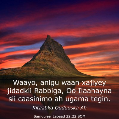 Picture 03 - Samuu'eel Labaad 22:22 SOM - Waayo, anigu waan xajiyey jidadkii Rabbiga, Oo - Bible Verse Picture