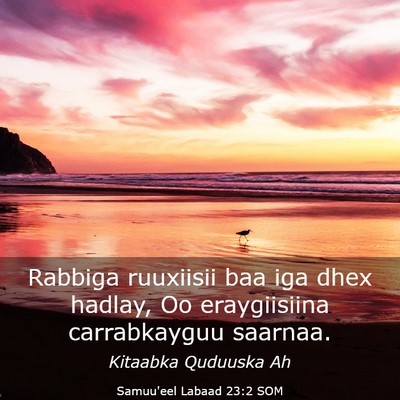 Picture 03 - Samuu'eel Labaad 23:2 SOM - Rabbiga ruuxiisii baa iga dhex hadlay, Oo - Bible Verse Picture
