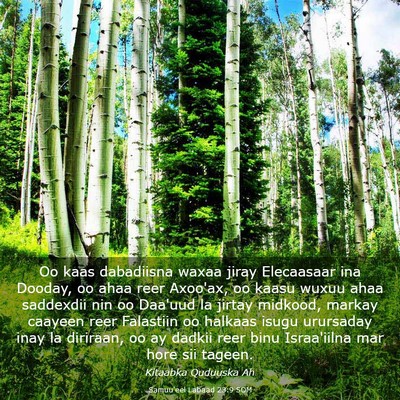 Picture 03 - Samuu'eel Labaad 23:9 SOM - Oo kaas dabadiisna waxaa jiray Elecaasaar ina - Bible Verse Picture