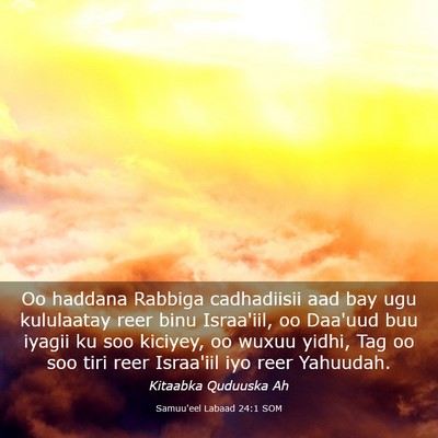Picture 03 - Samuu'eel Labaad 24:1 SOM - Oo haddana Rabbiga cadhadiisii aad bay ugu - Bible Verse Picture