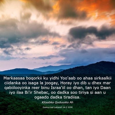 Picture 03 - Samuu'eel Labaad 24:2 SOM - Markaasaa boqorkii ku yidhi Yoo'aab oo ahaa - Bible Verse Picture