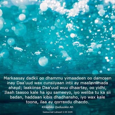 Picture 03 - Samuu'eel Labaad 3:35 SOM - Markaasay dadkii oo dhammu yimaadeen oo damceen - Bible Verse Picture