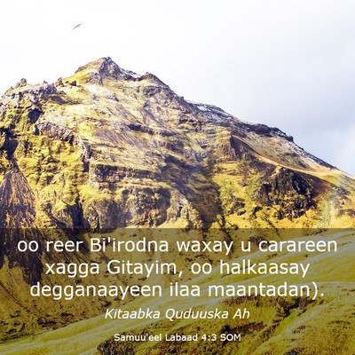 Picture 03 - Samuu'eel Labaad 4:3 SOM - oo reer Bi'irodna waxay u carareen xagga Gitayim, - Bible Verse Picture