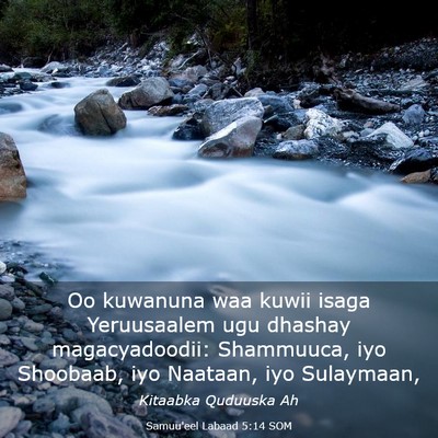 Picture 03 - Samuu'eel Labaad 5:14 SOM - Oo kuwanuna waa kuwii isaga Yeruusaalem ugu - Bible Verse Picture