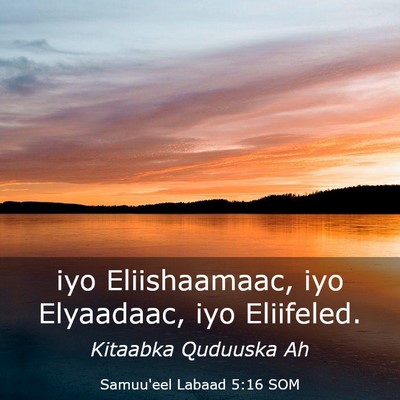 Picture 03 - Samuu'eel Labaad 5:16 SOM - iyo Eliishaamaac, iyo Elyaadaac, iyo - Bible Verse Picture