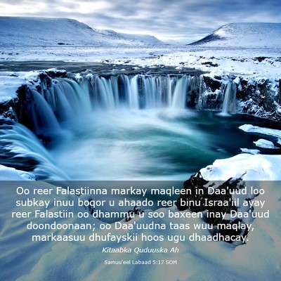 Picture 03 - Samuu'eel Labaad 5:17 SOM - Oo reer Falastiinna markay maqleen in Daa'uud loo - Bible Verse Picture