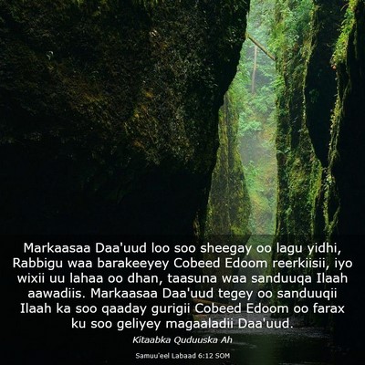 Picture 03 - Samuu'eel Labaad 6:12 SOM - Markaasaa Daa'uud loo soo sheegay oo lagu yidhi, - Bible Verse Picture