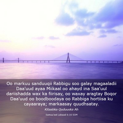 Picture 03 - Samuu'eel Labaad 6:16 SOM - Oo markuu sanduuqii Rabbigu soo galay magaaladii - Bible Verse Picture