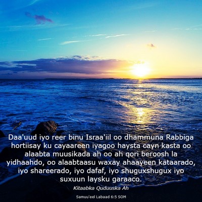Picture 03 - Samuu'eel Labaad 6:5 SOM - Daa'uud iyo reer binu Israa'iil oo dhammuna - Bible Verse Picture
