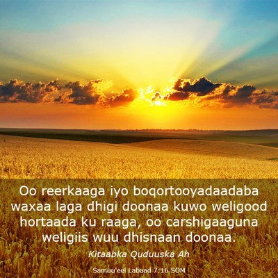 Picture 03 - Samuu'eel Labaad 7:16 SOM - Oo reerkaaga iyo boqortooyadaadaba waxaa laga - Bible Verse Picture