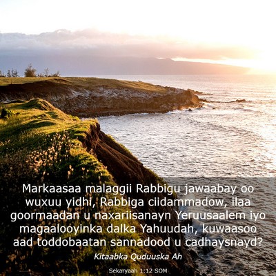 Picture 03 - Sekaryaah 1:12 SOM - Markaasaa malaggii Rabbigu jawaabay oo wuxuu - Bible Verse Picture