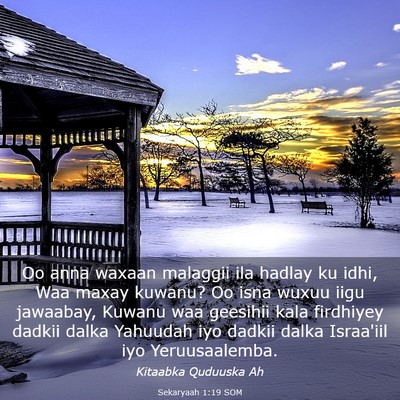Picture 03 - Sekaryaah 1:19 SOM - Oo anna waxaan malaggii ila hadlay ku idhi, Waa - Bible Verse Picture