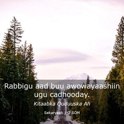 Picture 03 - Sekaryaah 1:2 SOM - Rabbigu aad buu awowayaashiin ugu - Bible Verse Picture