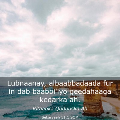 Picture 03 - Sekaryaah 11:1 SOM - Lubnaanay, albaabbadaada fur in dab baabbi'iyo - Bible Verse Picture