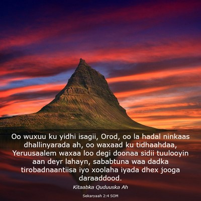Picture 03 - Sekaryaah 2:4 SOM - Oo wuxuu ku yidhi isagii, Orod, oo la hadal - Bible Verse Picture