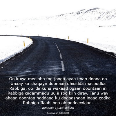 Picture 03 - Sekaryaah 6:15 SOM - Oo kuwa meelaha fog jooga ayaa iman doona oo - Bible Verse Picture
