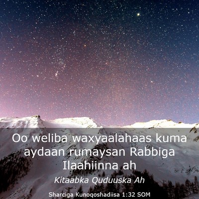 Picture 03 - Sharciga Kunoqoshadiisa 1:32 SOM - Oo weliba waxyaalahaas kuma aydaan rumaysan - Bible Verse Picture