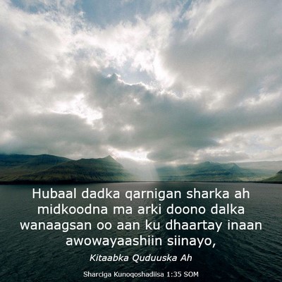 Picture 03 - Sharciga Kunoqoshadiisa 1:35 SOM - Hubaal dadka qarnigan sharka ah midkoodna ma arki - Bible Verse Picture
