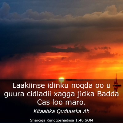 Picture 03 - Sharciga Kunoqoshadiisa 1:40 SOM - Laakiinse idinku noqda oo u guura cidladii xagga - Bible Verse Picture