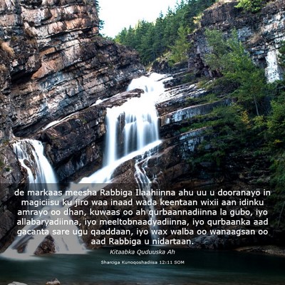 Picture 03 - Sharciga Kunoqoshadiisa 12:11 SOM - de markaas meesha Rabbiga Ilaahiinna ahu uu u - Bible Verse Picture