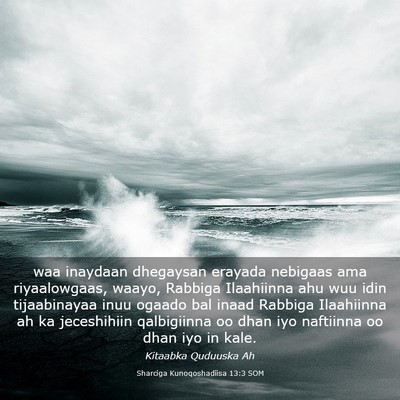 Picture 03 - Sharciga Kunoqoshadiisa 13:3 SOM - waa inaydaan dhegaysan erayada nebigaas ama - Bible Verse Picture