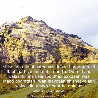 Picture 03 - Sharciga Kunoqoshadiisa 17:15 SOM - si kastaba ha ahaatee waa inaad boqrataan kii - Bible Verse Picture