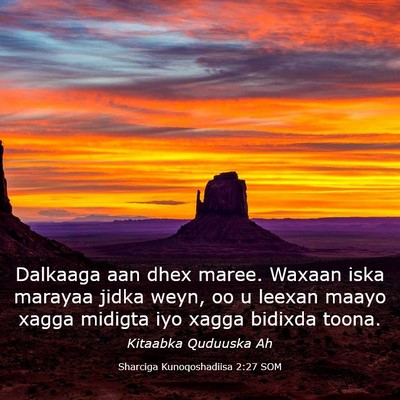 Picture 03 - Sharciga Kunoqoshadiisa 2:27 SOM - Dalkaaga aan dhex maree. Waxaan iska marayaa - Bible Verse Picture