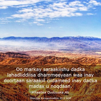 Picture 03 - Sharciga Kunoqoshadiisa 20:9 SOM - Oo markay saraakiishu dadka lahadliddiisa - Bible Verse Picture