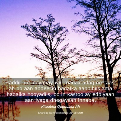 Picture 03 - Sharciga Kunoqoshadiisa 21:18 SOM - Haddii nin leeyahay wiil madax adag oo caasi ah - Bible Verse Picture