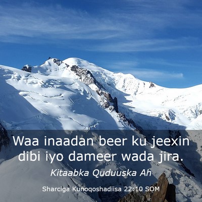 Picture 03 - Sharciga Kunoqoshadiisa 22:10 SOM - Waa inaadan beer ku jeexin dibi iyo dameer wada - Bible Verse Picture