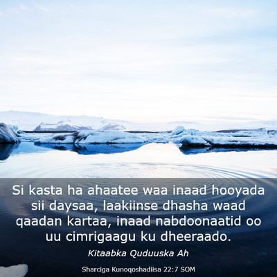 Picture 03 - Sharciga Kunoqoshadiisa 22:7 SOM - Si kasta ha ahaatee waa inaad hooyada sii daysaa, - Bible Verse Picture