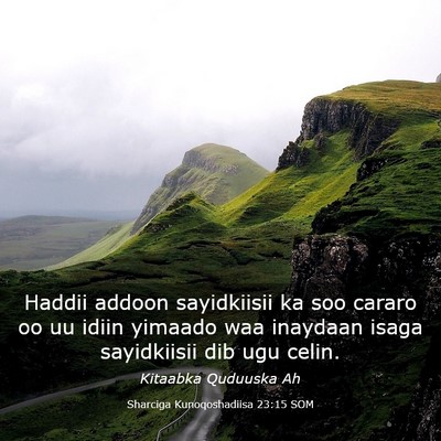 Picture 03 - Sharciga Kunoqoshadiisa 23:15 SOM - Haddii addoon sayidkiisii ka soo cararo oo uu - Bible Verse Picture