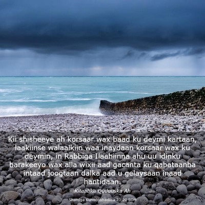 Picture 03 - Sharciga Kunoqoshadiisa 23:20 SOM - Kii shisheeye ah korsaar wax baad ku deymi - Bible Verse Picture